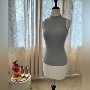 Mittoshop High-Neck Grey Tank Top, Size Small